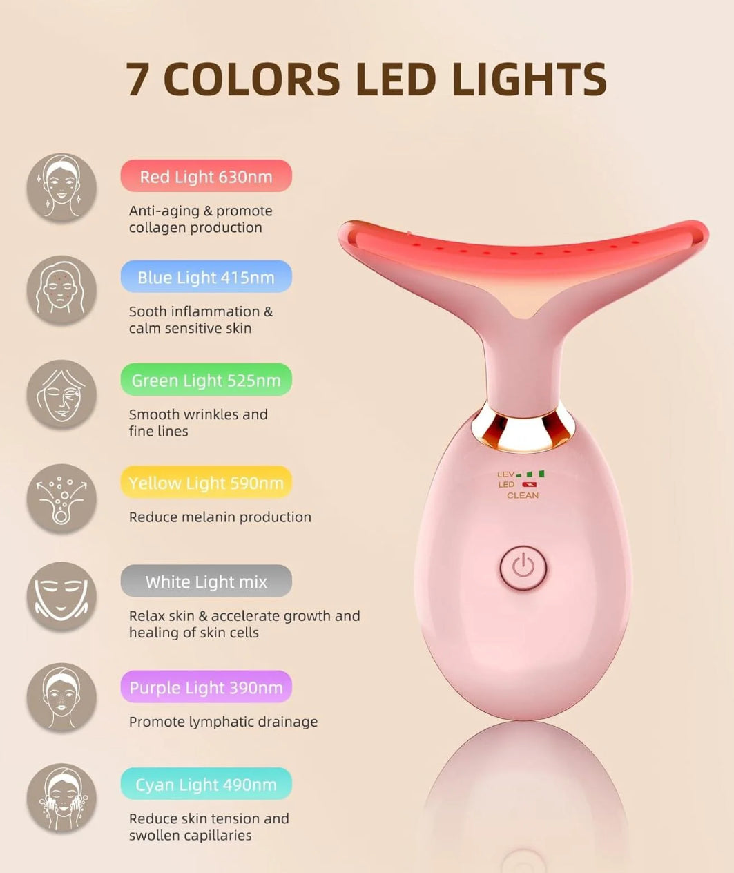 RejuvaGlow Microcurrent Facial & Neck Sculptor