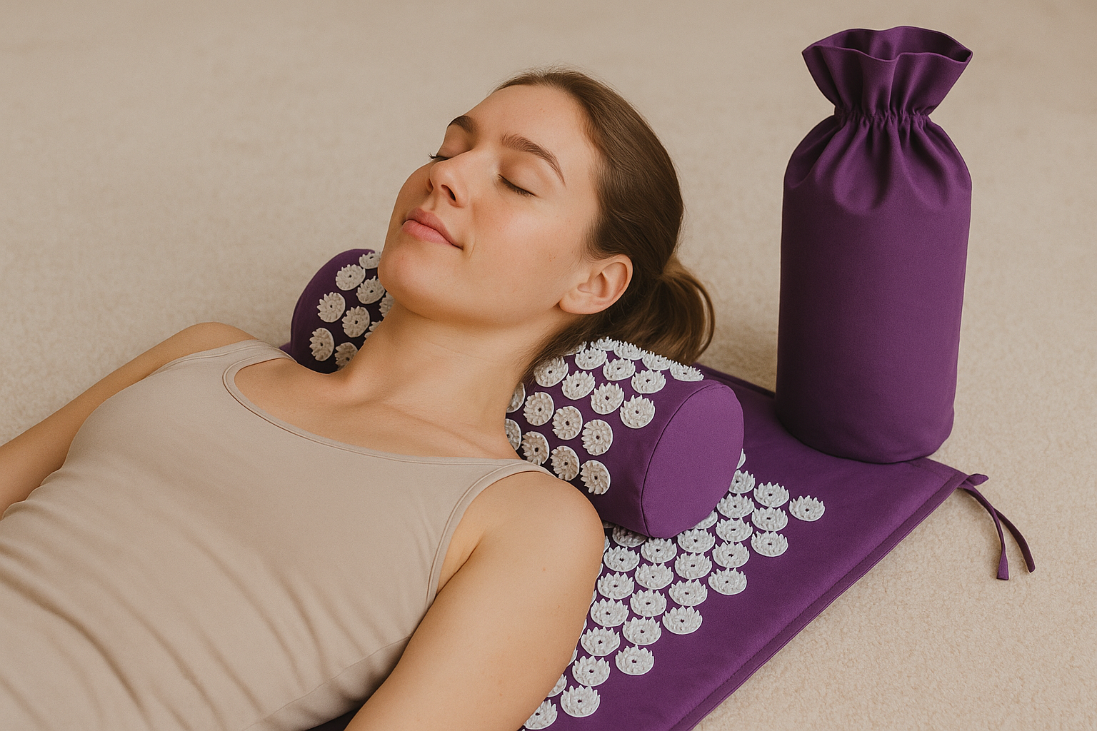 ZenFlow Acupressure Mat & Pillow – Muscle Tension & Back Relief